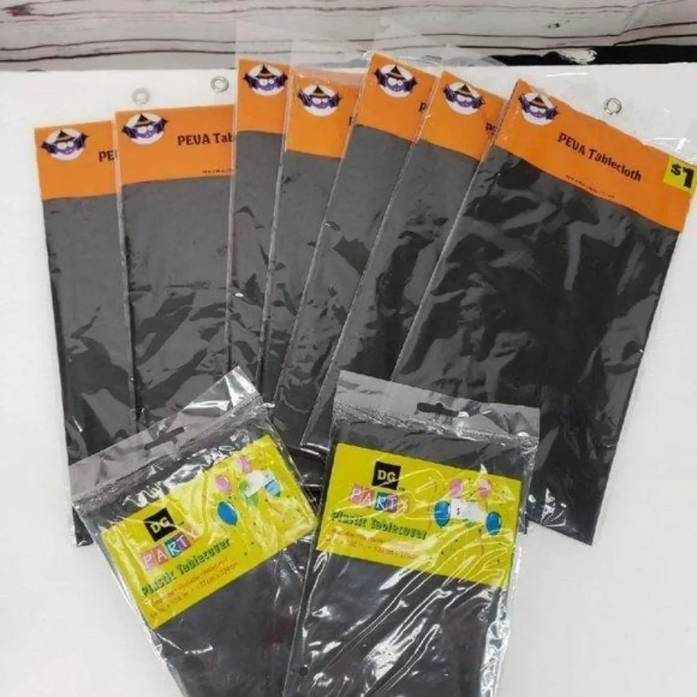 black party birthday 50s 40s over the hill‎ plastic table cloths 9 piece lot